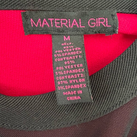 Material Girl Red & Black Color Block Fit & Flare A-line Cocktail Party Dress - Picture 7 of 7